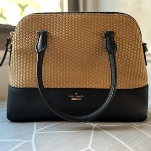 Kate Spade two-toned straw top handle purse